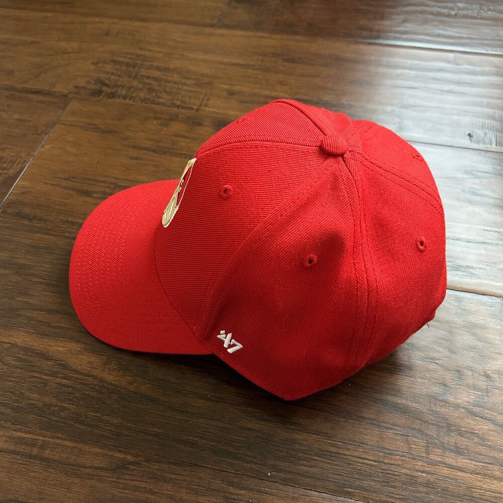 San Francisco 49ers SF red hat cap retro adjustable '47 brand - Picture 2 of 4